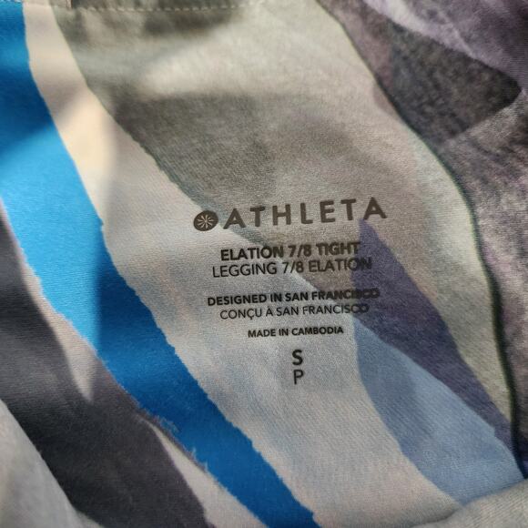 Athleta Elation 7/8 Tight Vibrance Snowstorm Blue Small PETITE - Picture 6 of 7